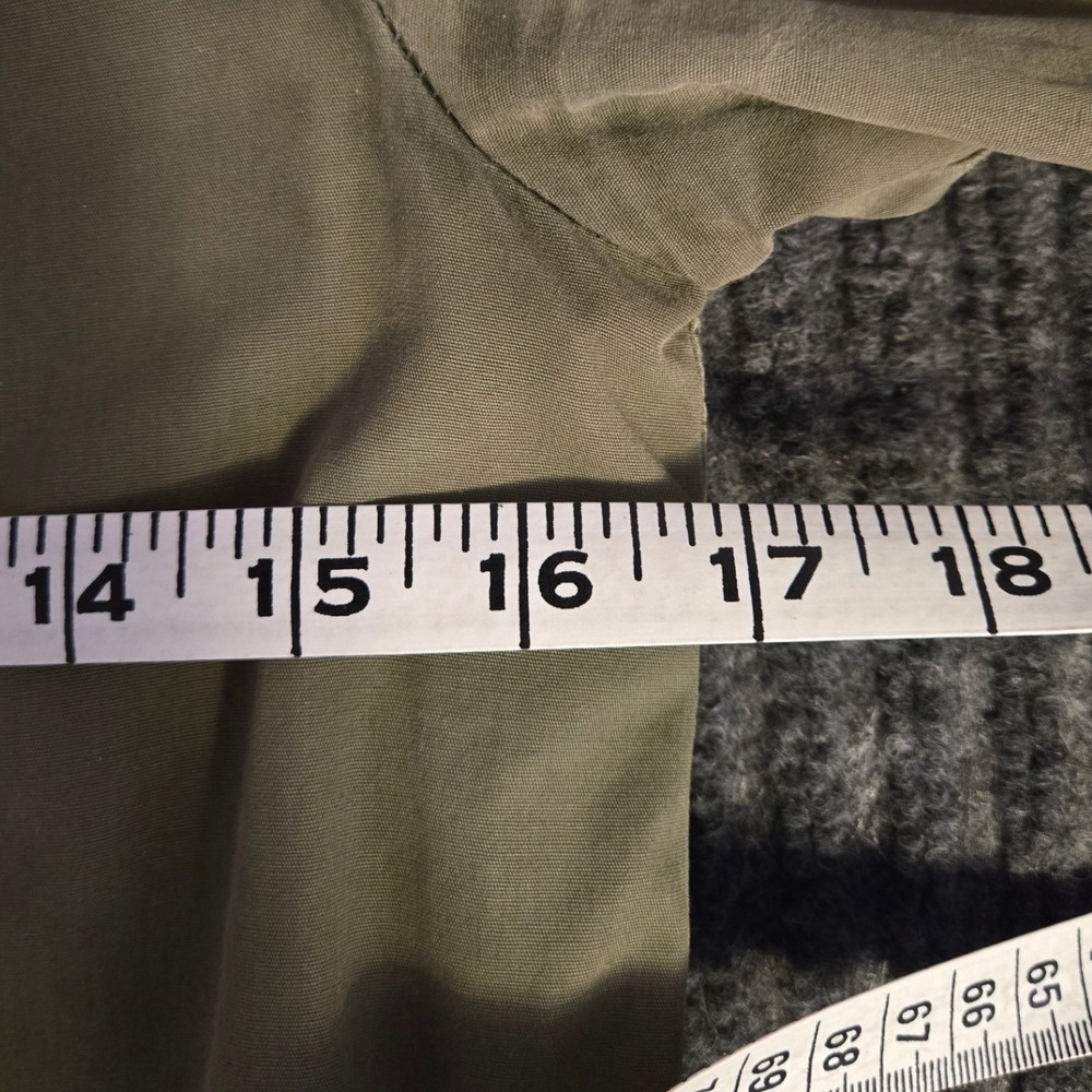 H&M DIVIDED Khaki‎ Green Hooded Utility Anorak Jacket Women Size 4 - Picture 11 of 12
